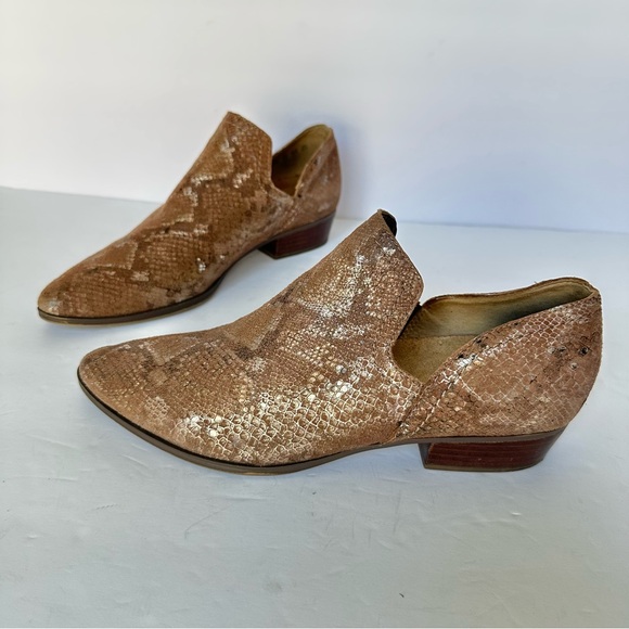 Naturalizer Shoes - Naturalizer Belinda Tan Suede Snakeskin Pointed Toe Ankle Booties Loafers 8.5